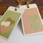Soft Pastel Heart Gift Tag Bookmarks (set Of 2)
