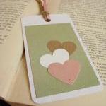 Soft Pastel Heart Gift Tag Bookmarks (set Of 2)