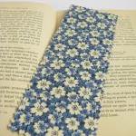 Blue And Cream Floral Fabric Bookmark