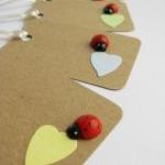Ladybird Pastel Heart Small Gift Tags (set Of 5)