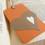 Kraft Hearts On Apricot Gift Tag Bookmarks (set Of..
