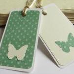 Butterflies And Green Gift Tag Bookmarks (set Of..