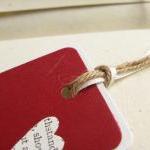 Hearts On Red Gift Tag Bookmark