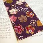 Flowers On Purple Fabric Bookmark