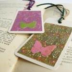 Butterflies On Foliage Gift Tag Bookmarks (set Of..