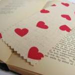 Hearts On Natural Fabric Bookmark