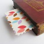 Retro Leaf Pattern Fabric Bookmark