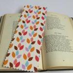 Retro Leaf Pattern Fabric Bookmark